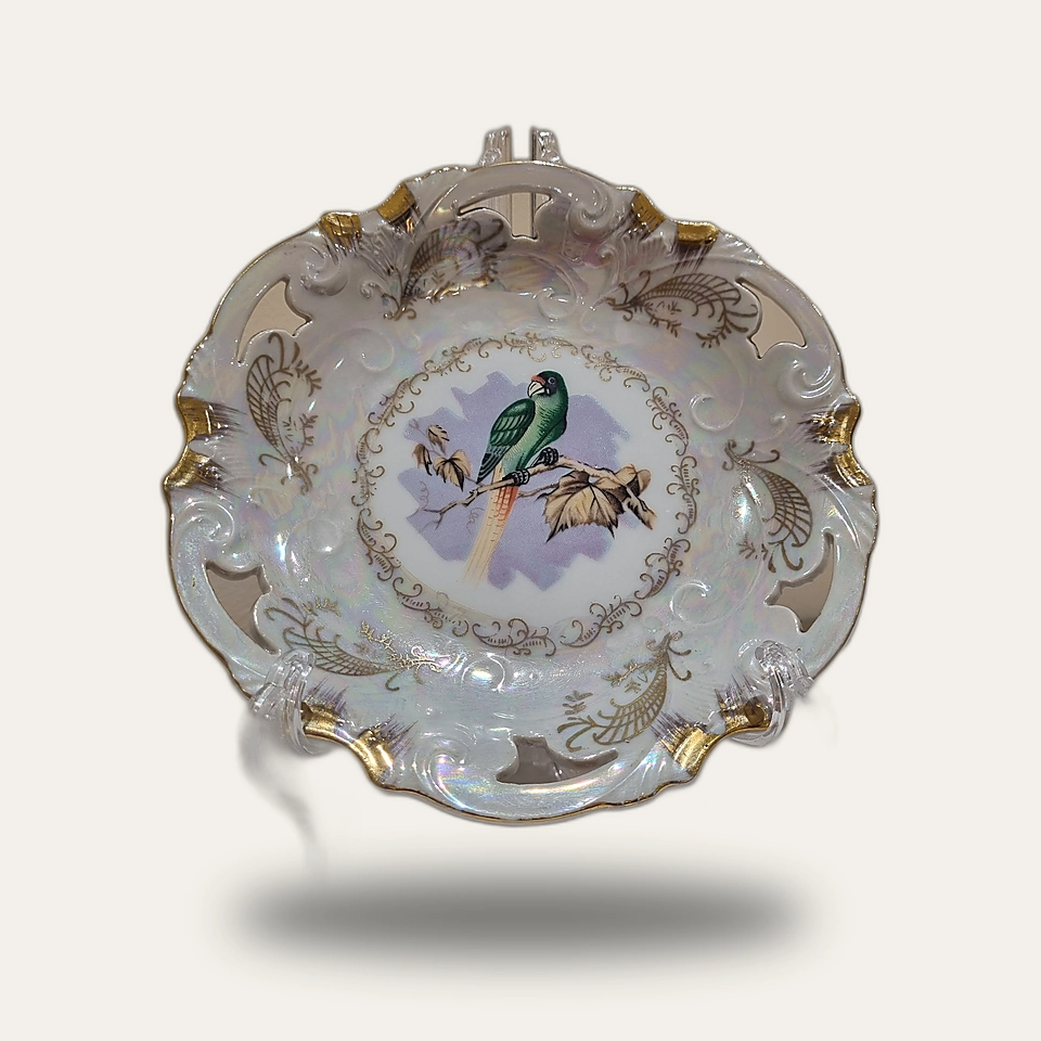 Assiette ancienne décor oiseau