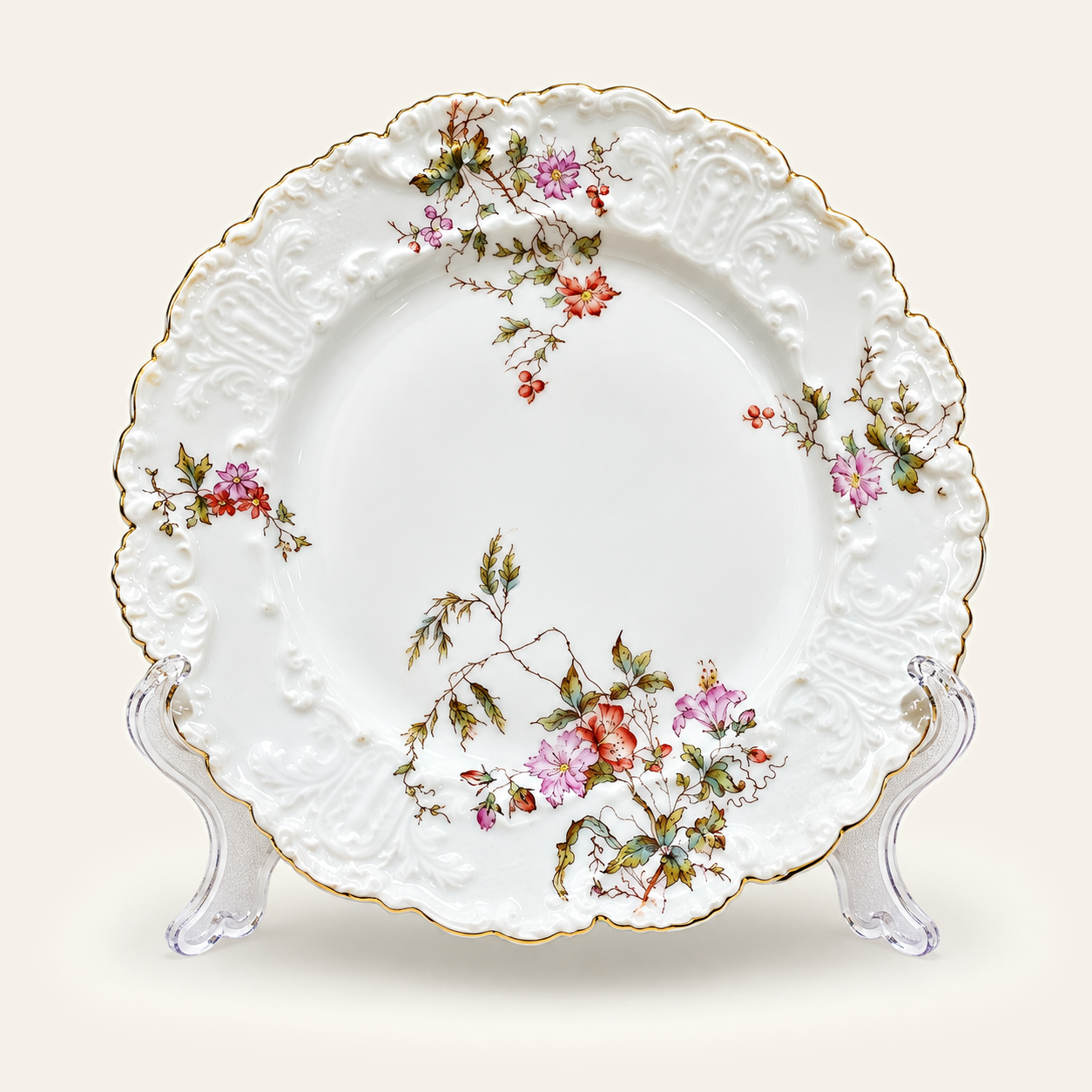 Assiette florale ancienne