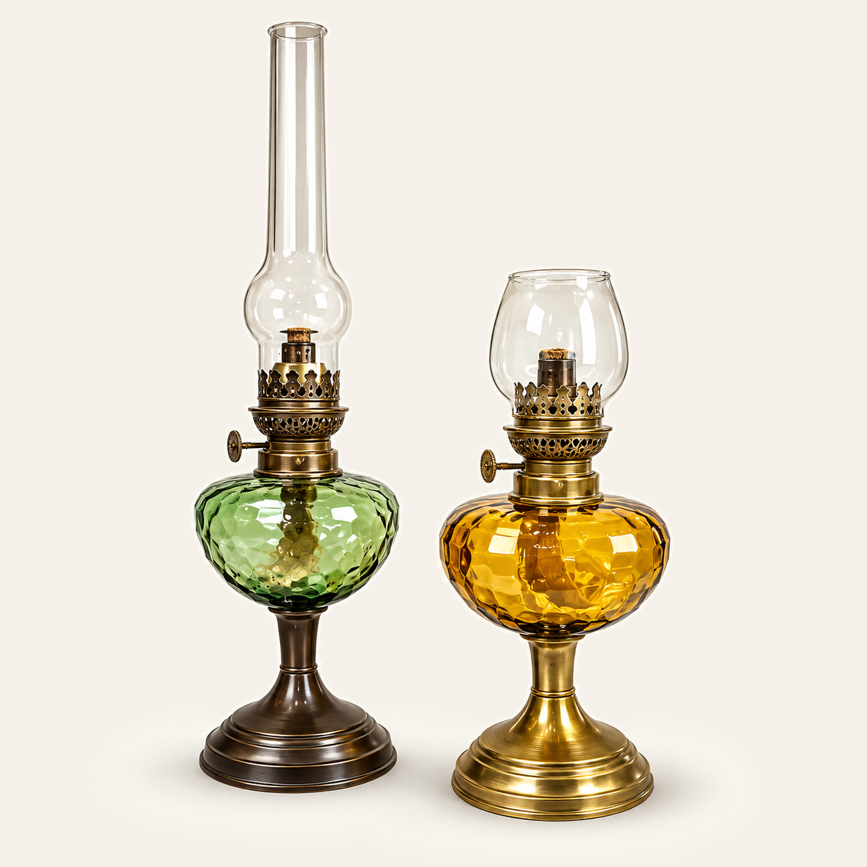 Duo de lampes à huile colorées