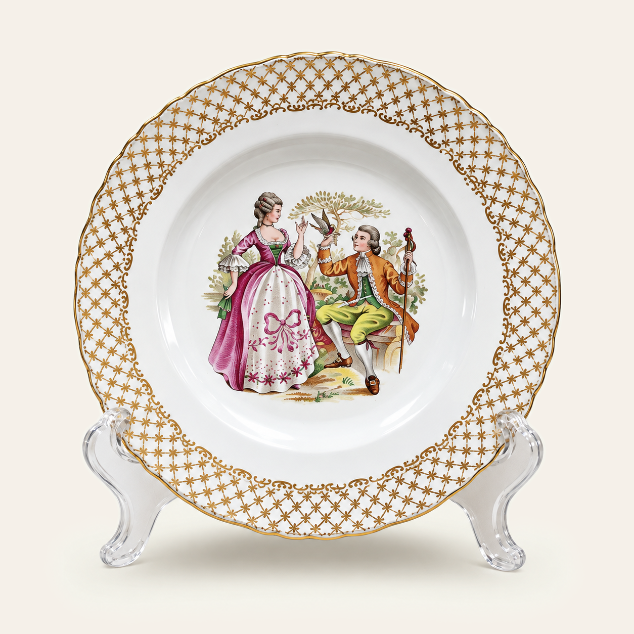 Assiette décorative à scène musicale
